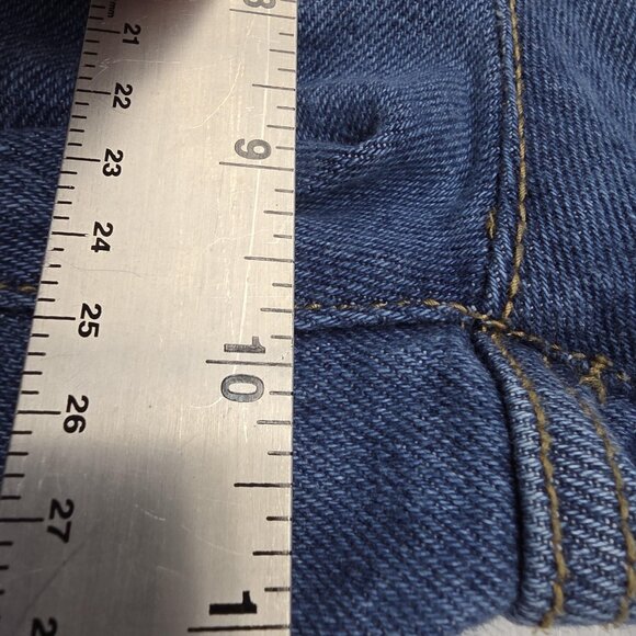 SO Flare Jeans Womens 9 29W Blue Lace Up Front High Waist Frayed Hem Retro Y2K - Picture 9 of 11